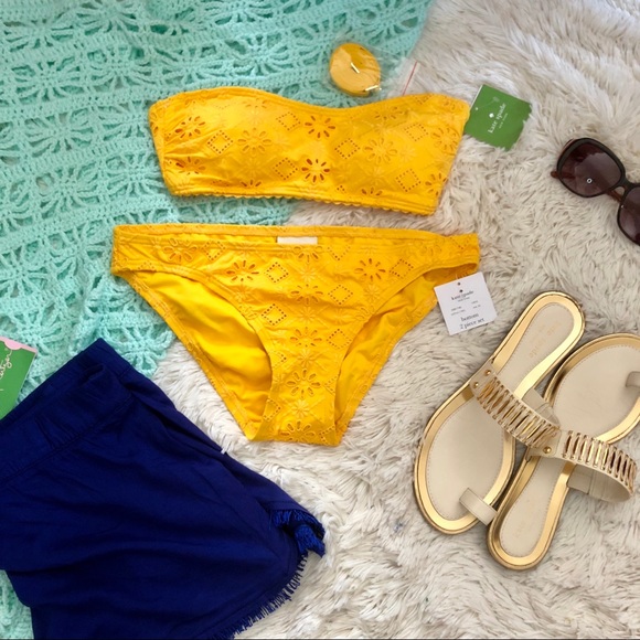 NWT Kate Spade Eyelet Saffron Bikini Set - Picture 2 of 7